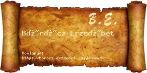 Böröcz Erzsébet névjegykártya