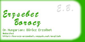 erzsebet borocz business card