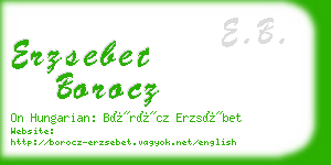 erzsebet borocz business card